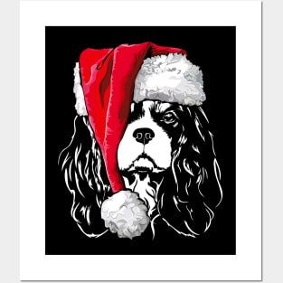 Funny Cavalier King Charles Spaniel Santa Christmas dog mom Posters and Art